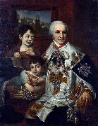 Vladimir Lukich Borovikovsky Portrait of count G.G. Kushelev with children oil painting reproduction